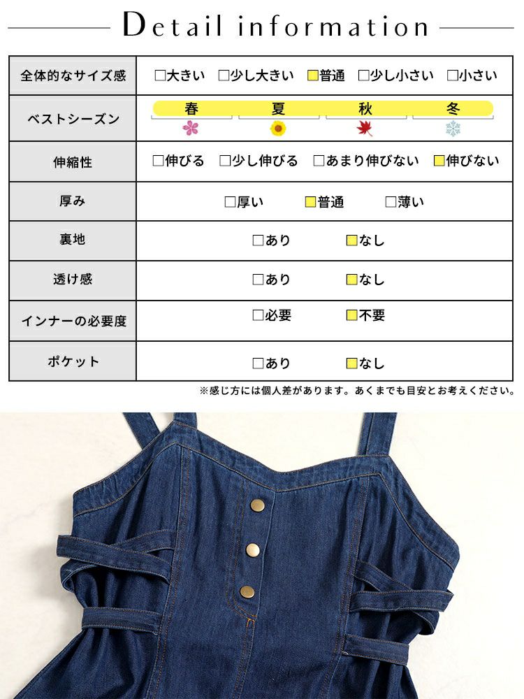 大きいサイズ レディース デニムサロペットスカート　goldy-1310