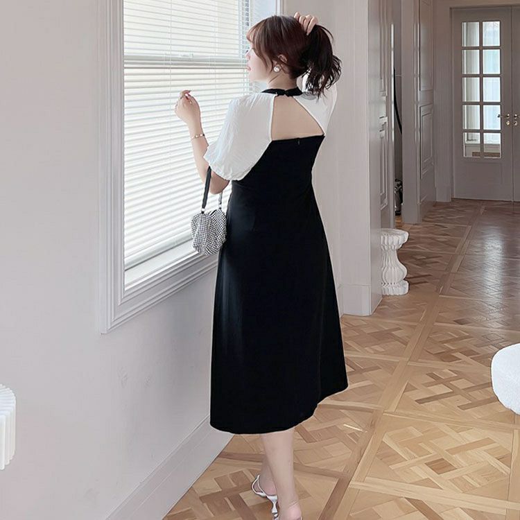 大きいサイズ レディース バックオープンフレアワンピース　goldy-1314