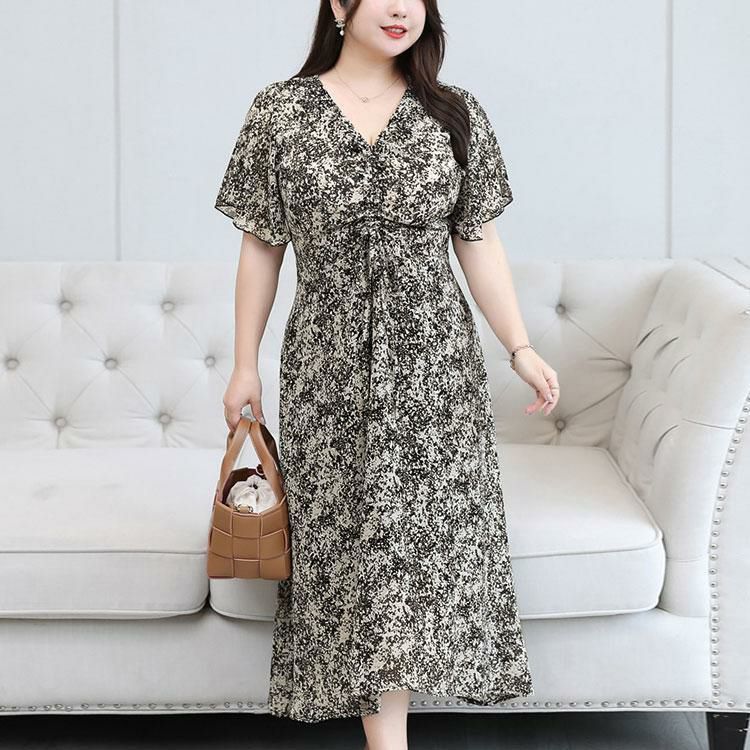 大きいサイズ レディース フレアスリーブシャーリングワンピース　goldy-1339 【メール便可】 ブラック