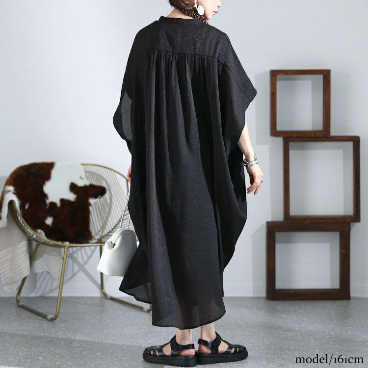 大きいサイズ レディース ドルマンロングワンピース　nw-23009