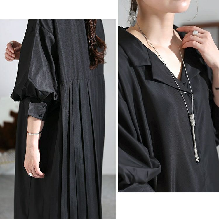 大きいサイズ レディース バックプリーツシャツワンピース　nw-23008