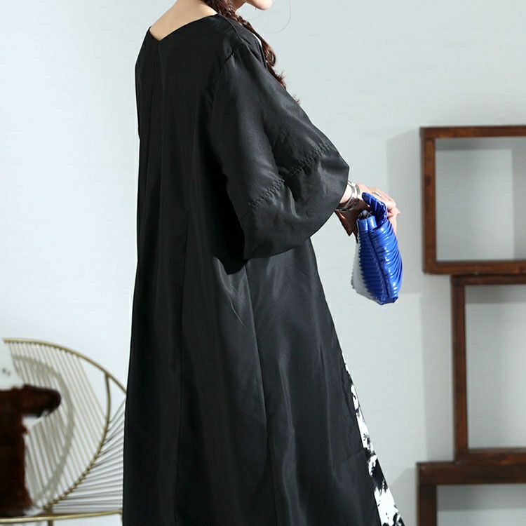 大きいサイズ レディース アート柄切替えワンピース　nw-23007