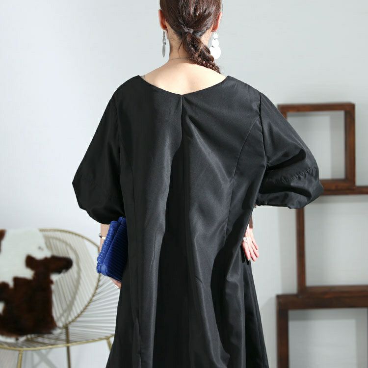 大きいサイズ レディース アート柄切替えワンピース　nw-23007