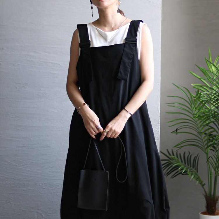 大きいサイズ レディース コクーンシルエットエプロンワンピース　nw-23012