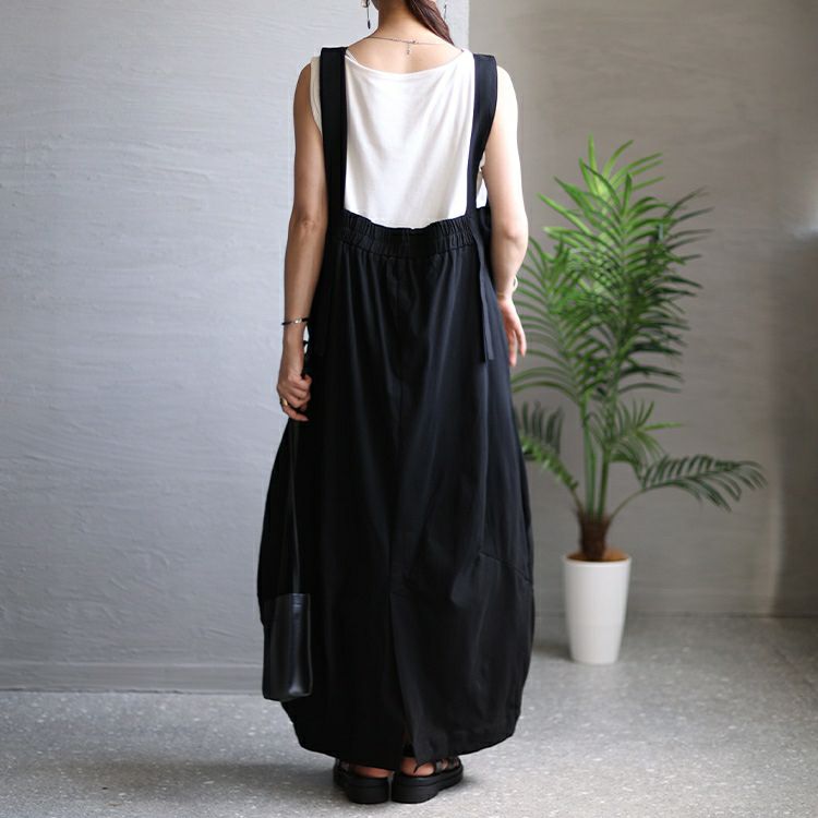 大きいサイズ レディース コクーンシルエットエプロンワンピース　nw-23012