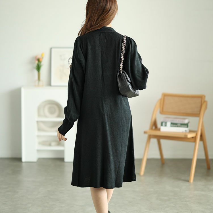 イベントセール】 大きいサイズ レディース ボウタイニットワンピース