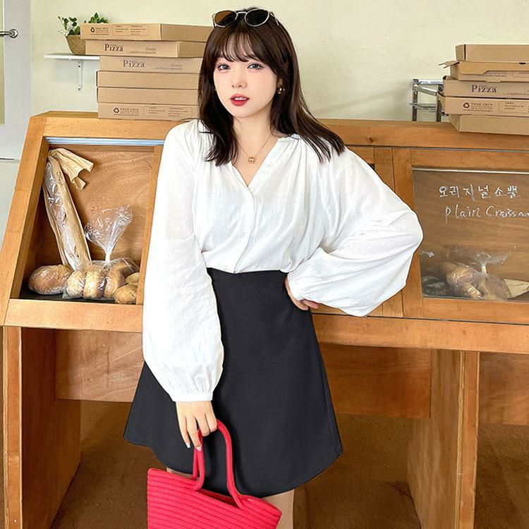 大きいサイズ レディース ラップスカート風ショートパンツ　goldy-1362 ブラック