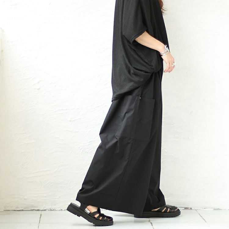 大きいサイズ レディース サイドポケットフロントタックワイドパンツ　sw-0560