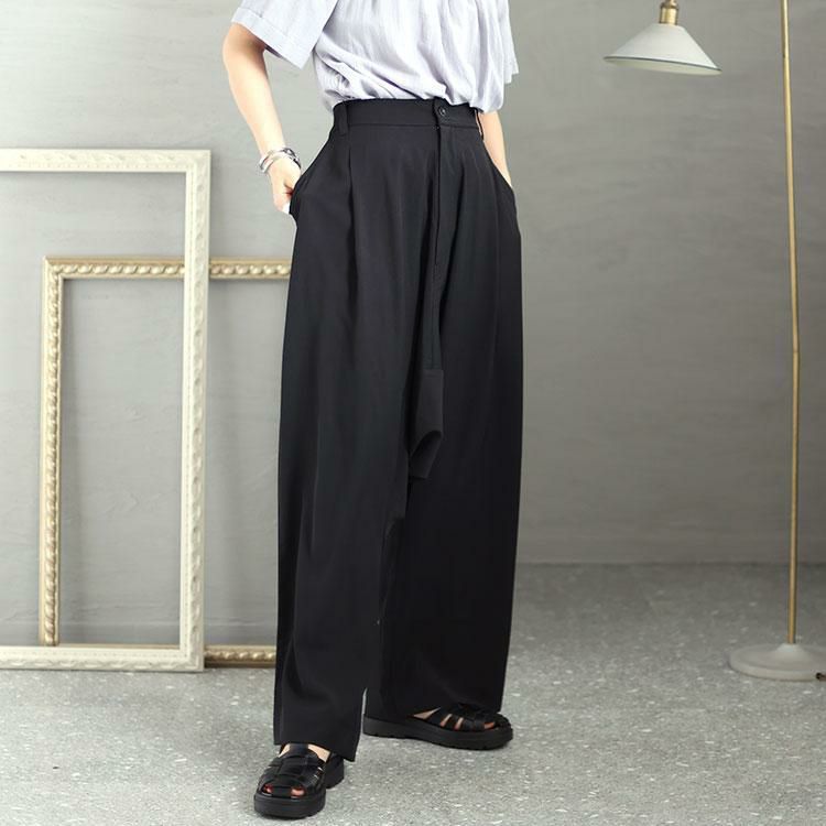 大きいサイズ レディース ウエストゴムサルエルパンツ　sw-0563 ブラック