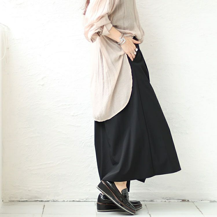 大きいサイズ レディース サイドボタンカフェパンツ　sw-0561