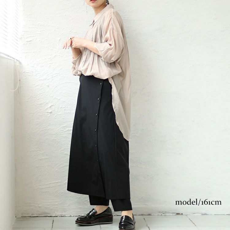 大きいサイズ レディース サイドボタンカフェパンツ　sw-0561