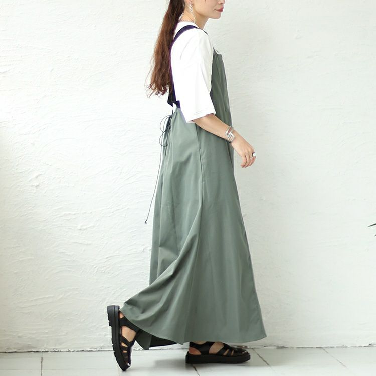 大きいサイズ レディース 前剥ぎデザインセンターラインエプロン