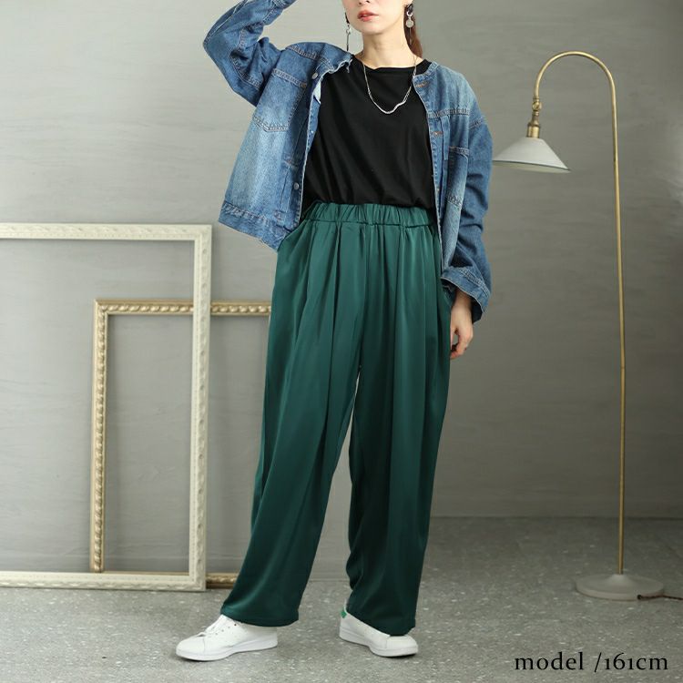 大きいサイズ レディース ウエストタックパンツ　nw-23030