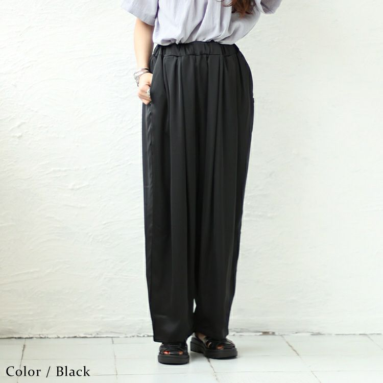 大きいサイズ レディース ウエストタックパンツ　nw-23030