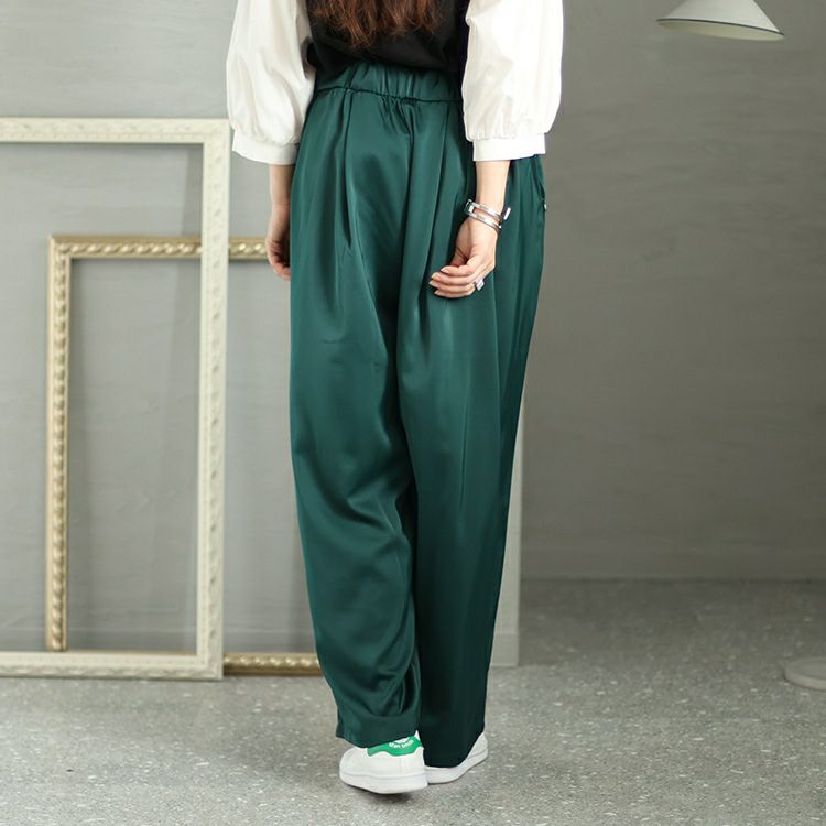 大きいサイズ レディース ウエストタックパンツ　nw-23030