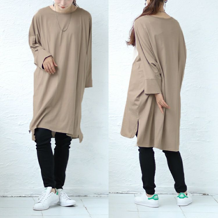 大きいサイズ レディース コットン100％ドルマンスリーブチュニック　wk-0255