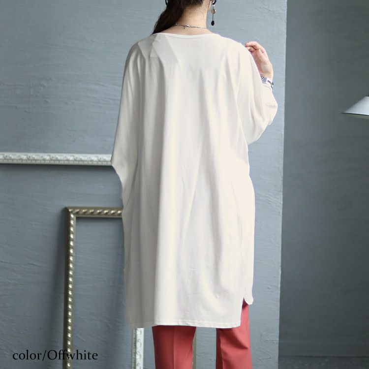大きいサイズ レディース コットン100％ドルマンスリーブチュニック　wk-0255