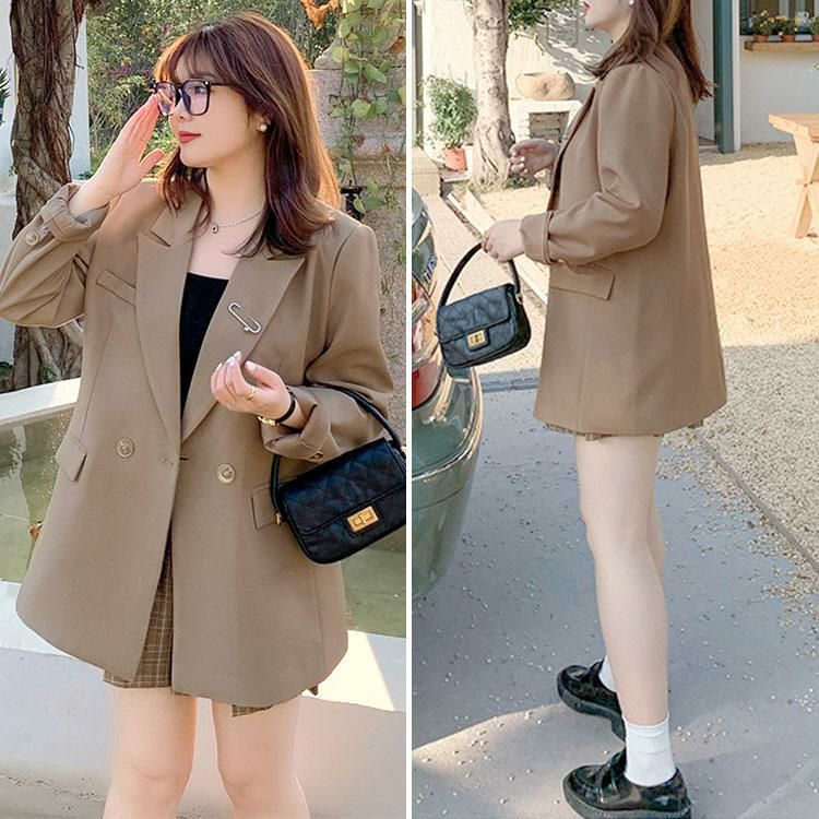 大きいサイズ レディース テーラードジャケット　goldy-1368 モカ