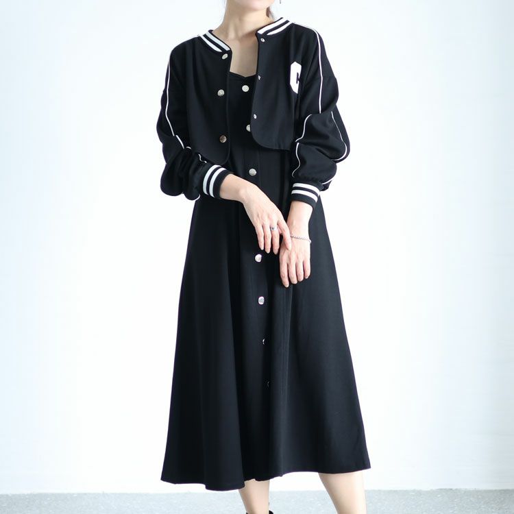 大きいサイズ レディース ジャージジャケット＆キャミワンピース　goldy-1365