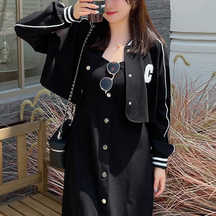 大きいサイズ レディース ジャージジャケット＆キャミワンピース　goldy-1365