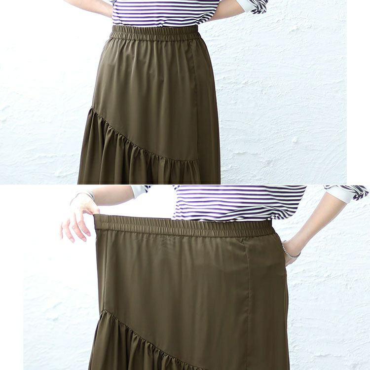 大きいサイズ レディース 変形ティアードスカート　fem-395