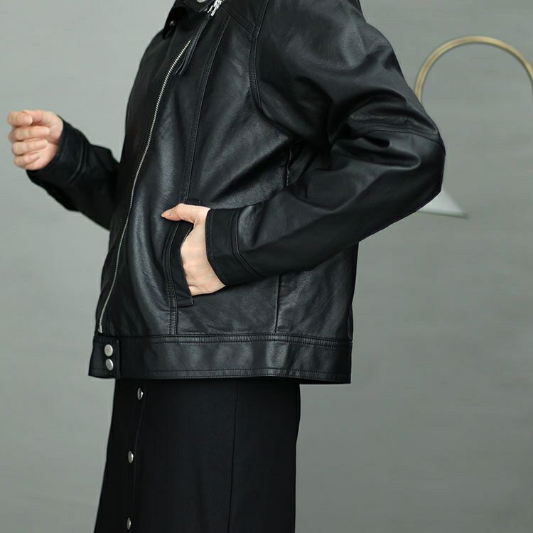 大きいサイズ レディース フェイクレザーライダースジャケット　sada-6877