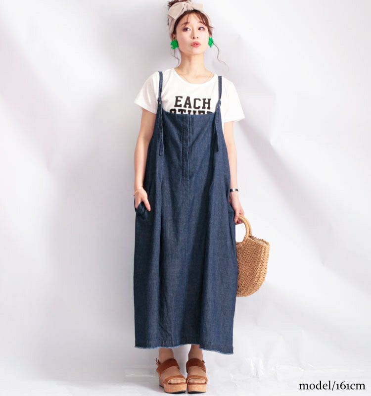 大きいサイズ レディース コットンデニムジャンパースカート　sw-0274