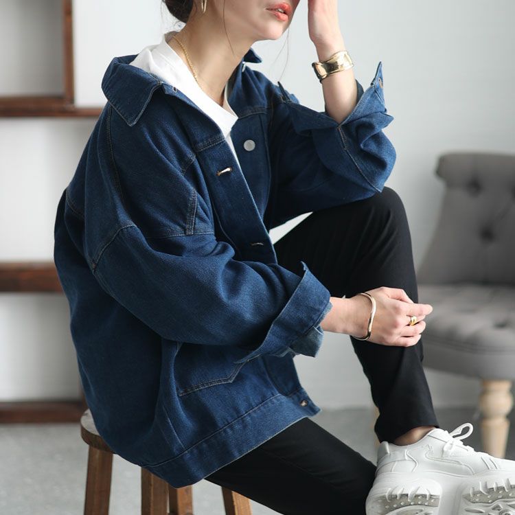 大きいサイズ レディース オーバサイズデニムブルゾン sada-6881