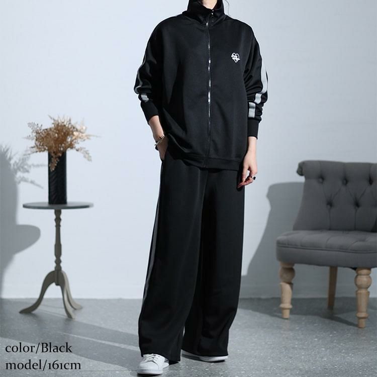 大きいサイズ レディース ワッペンジャージセットアップ cros-140113