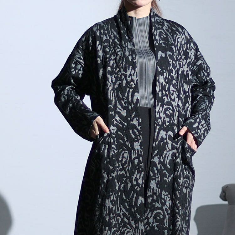 大きいサイズ レディース ジャガード柄ニットロングコーディガン　maru-6696