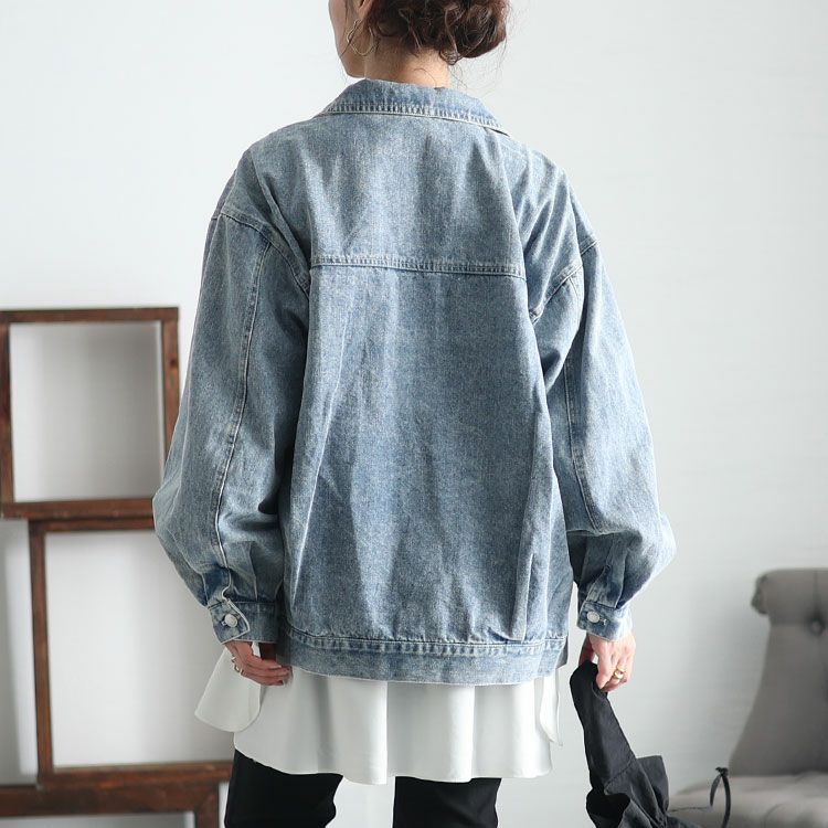 大きいサイズ レディース オーバーサイズデニムジャケット　sada-6880