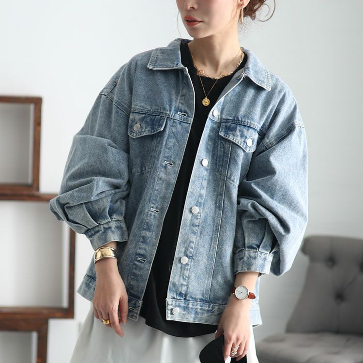 大きいサイズ レディース オーバーサイズデニムジャケット　sada-6880