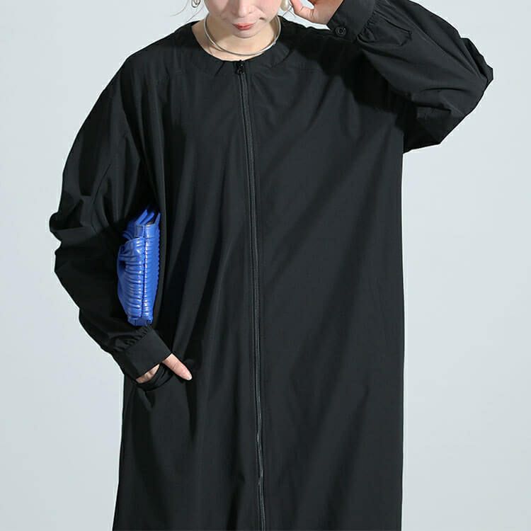 大きいサイズ レディース 袖タックロングMA-1ワンピース　nw-23037