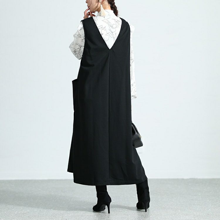 大きいサイズ レディース サイドポケット付きジャンパースカート　cast-5536021