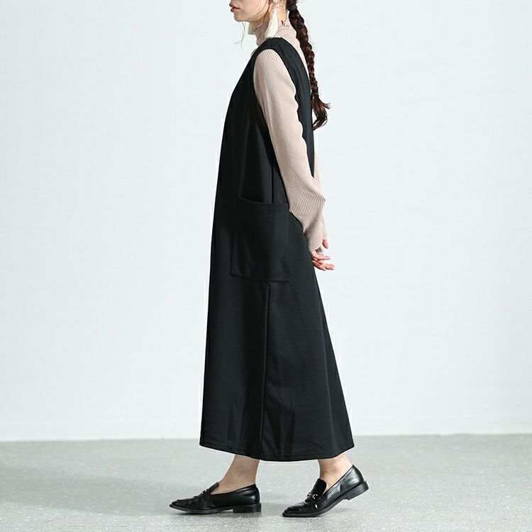 大きいサイズ レディース サイドポケット付きジャンパースカート　cast-5536021