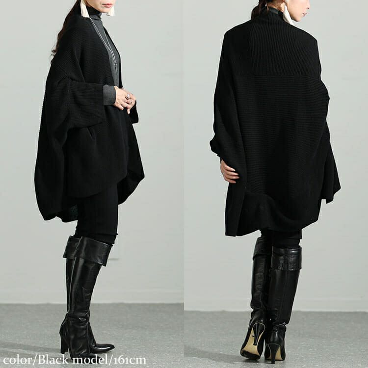 大きいサイズ レディース 上下2wayドルマンニットカーディガン　maru-6647