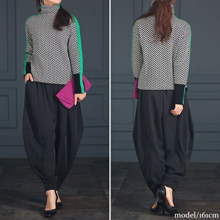 大きいサイズ レディース とろみツイル立体切替サルエルパンツ maru