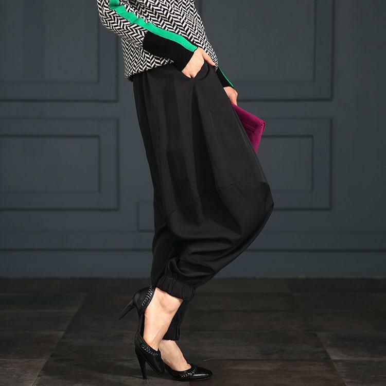 大きいサイズ レディース とろみツイル立体切替サルエルパンツ maru