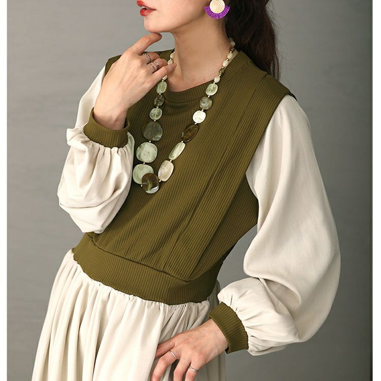 大きいサイズ レディース ベストドッキングワンピース　maru-6702