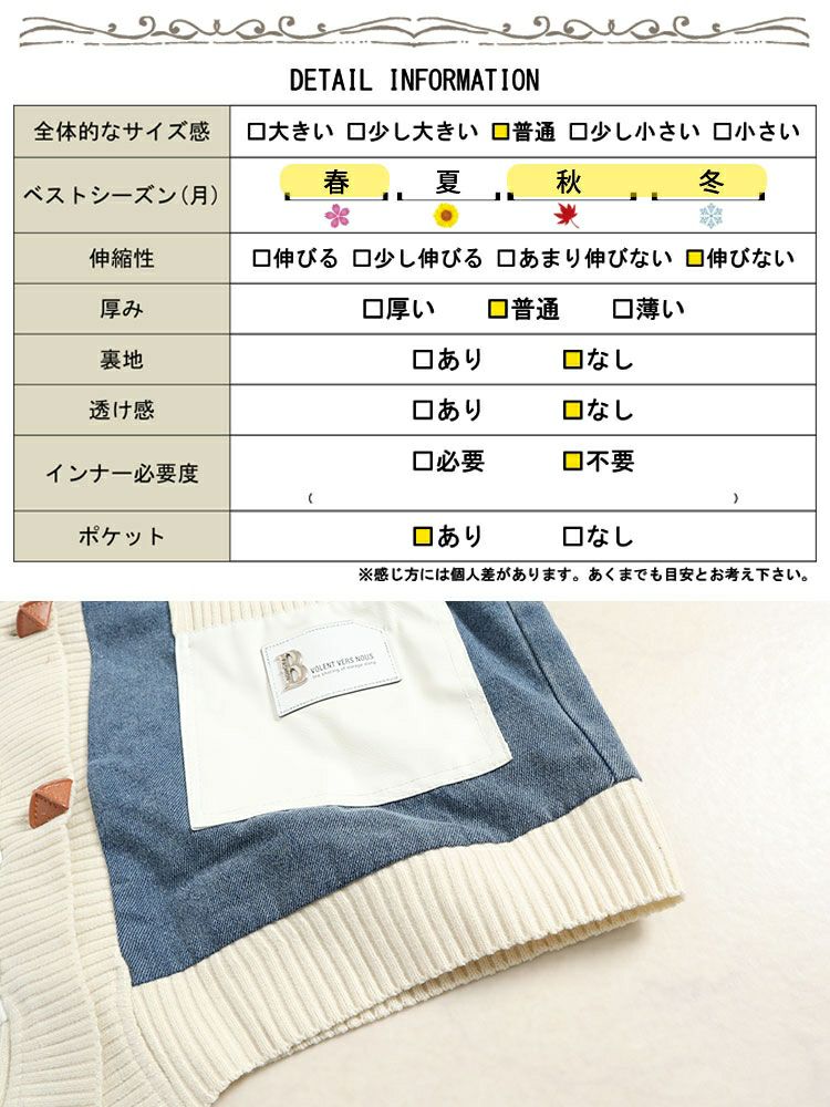 大きいサイズ レディース 異素材デニムカーディガン　goldy-1393