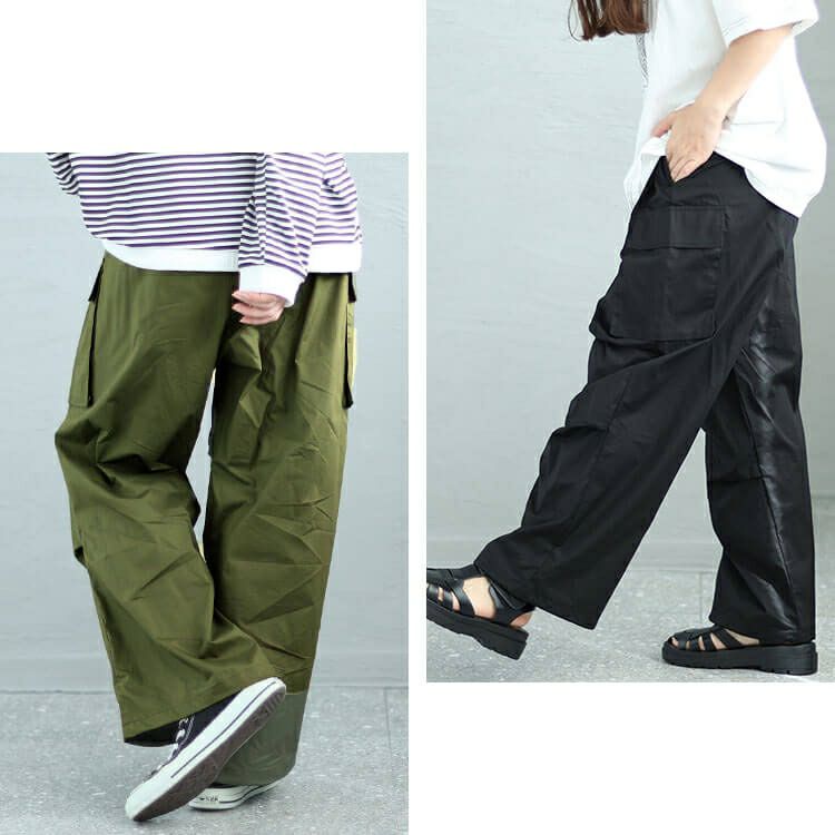 大きいサイズ レディース ワイドカーゴパンツ　fem-414