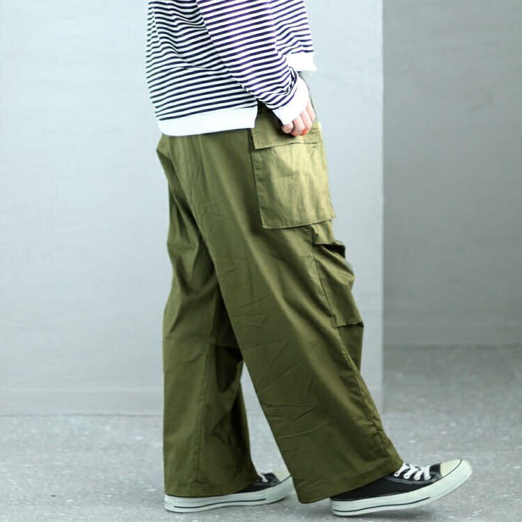 大きいサイズ レディース ワイドカーゴパンツ　fem-414