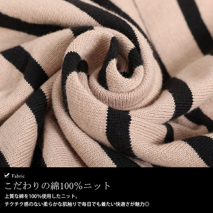 大きいサイズ レディース Vネックボーダードルマンニット　wn-0198