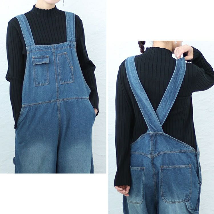 大きいサイズ レディース クロスサスペンダーサロペットパンツ　wd-0374