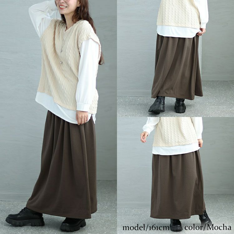 大きいサイズ レディース 裏シャギーフレアスカート　sw-0568