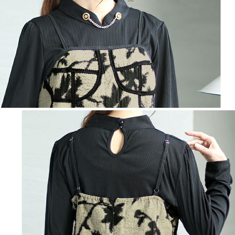 大きいサイズ レディース 花柄キャミソールワンピース　goldy-1379