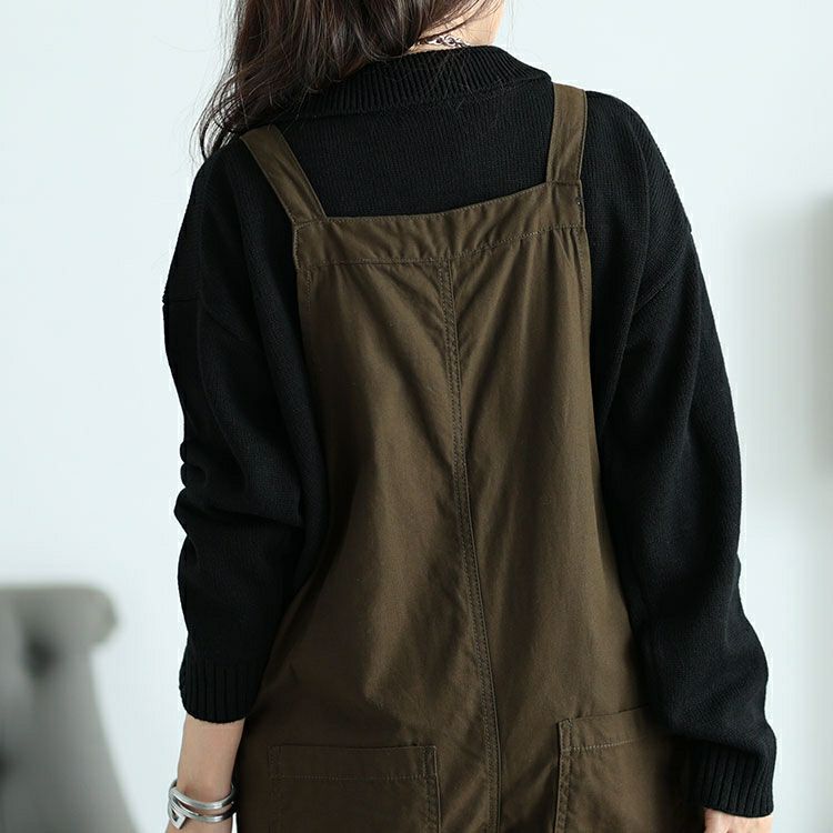 大きいサイズ レディース ベイカーワイドサロペットパンツ　wc-0333