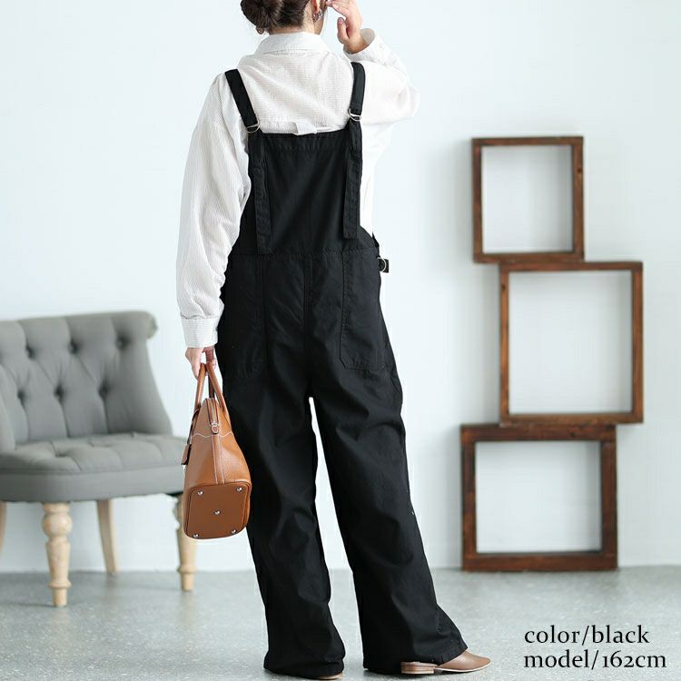 大きいサイズ レディース ベイカーワイドサロペットパンツ　wc-0333