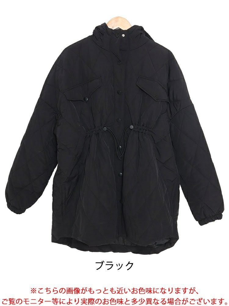 大きいサイズ レディース フード付きナイロンキルトブルゾン　sada-6879