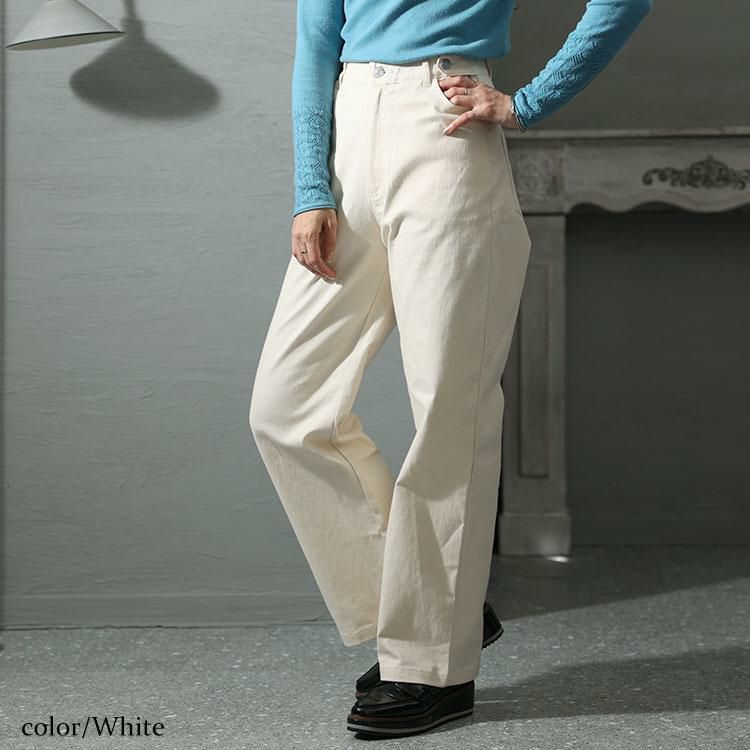 大きいサイズ レディース 疲れない体型カバーチノパンツ　jp486 ホワイト